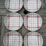 Lot de 6 assiettes creuses Moulins des Loups et Orchies torchon
