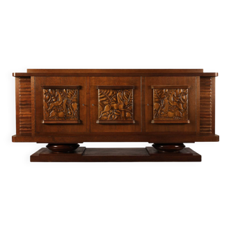 French Art Deco Oak Sideboard by Jacques Klein, circa 1925
