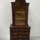 Dutch display cabinet in two parts made of marquetry wood.