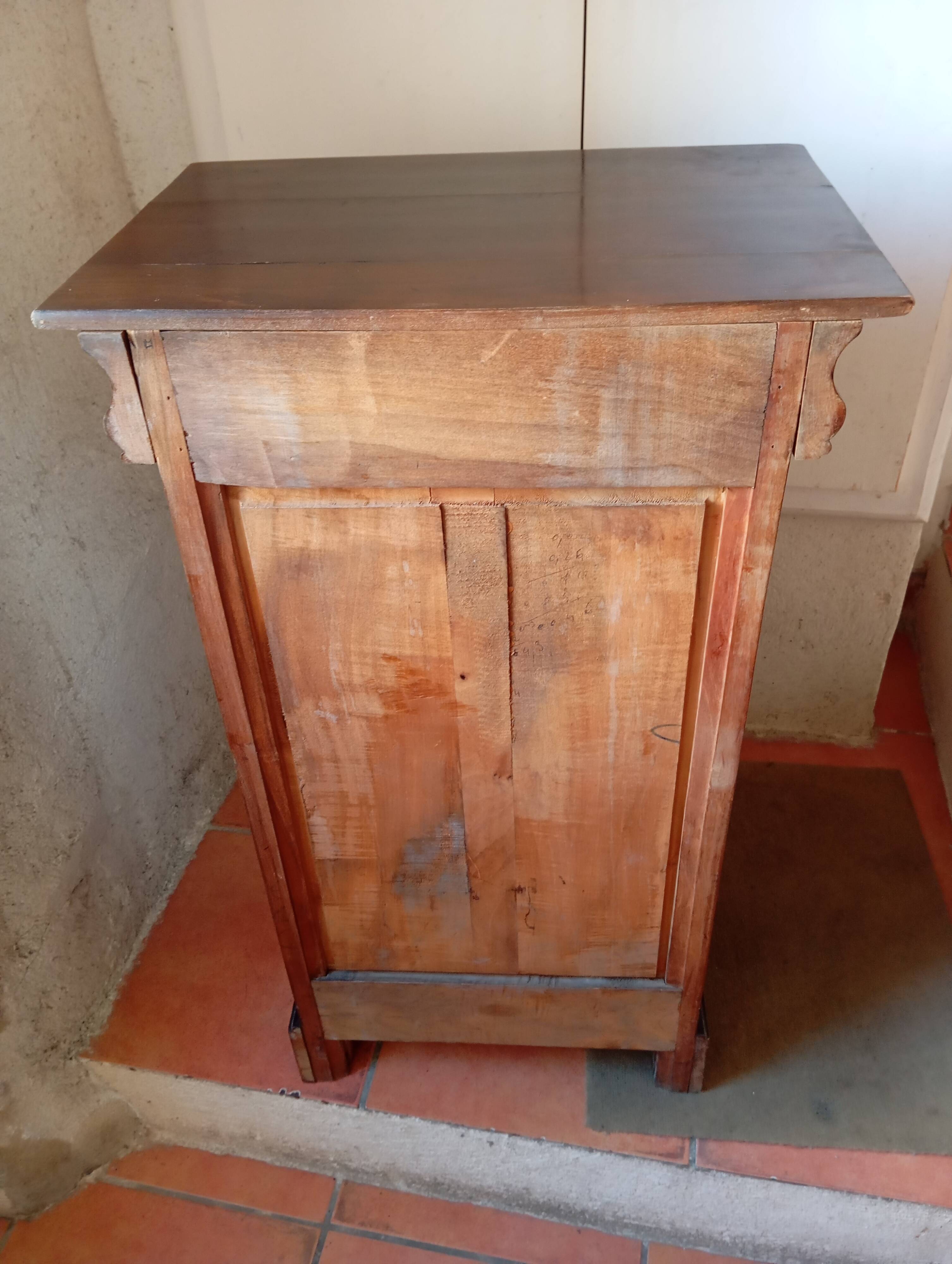 Solid wood nightstand in louis philippe style