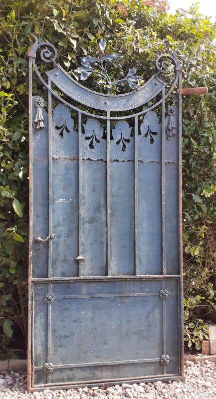 Portillon plein, fer jardin, H247x110cm, ancien, porte extérieure
