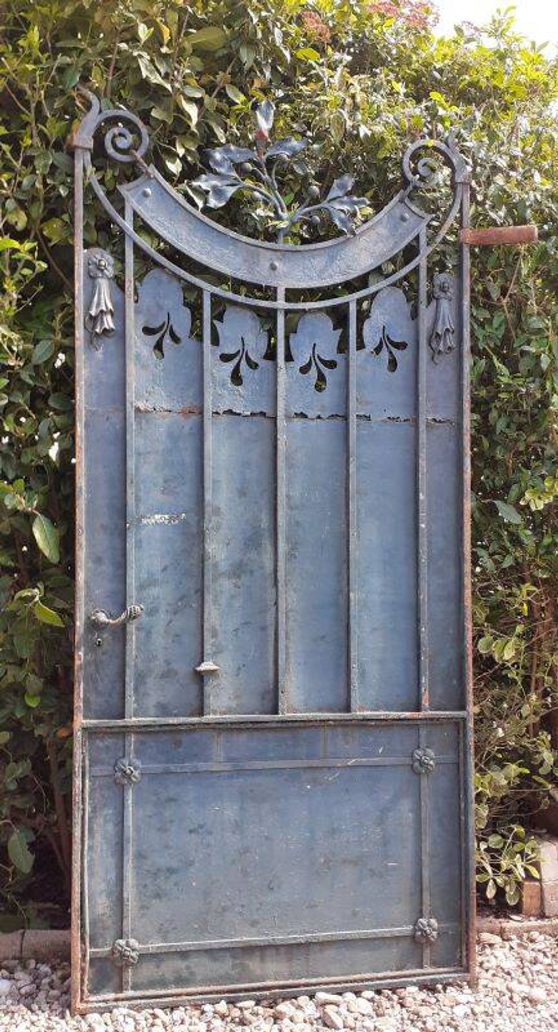 Solid gate, garden iron, H227x110cm, old, exterior door
