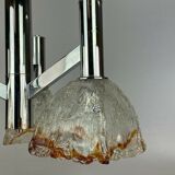 60s 70s Lamp Chrome Chandelier Chandelier Mazzega Murano Glass Design