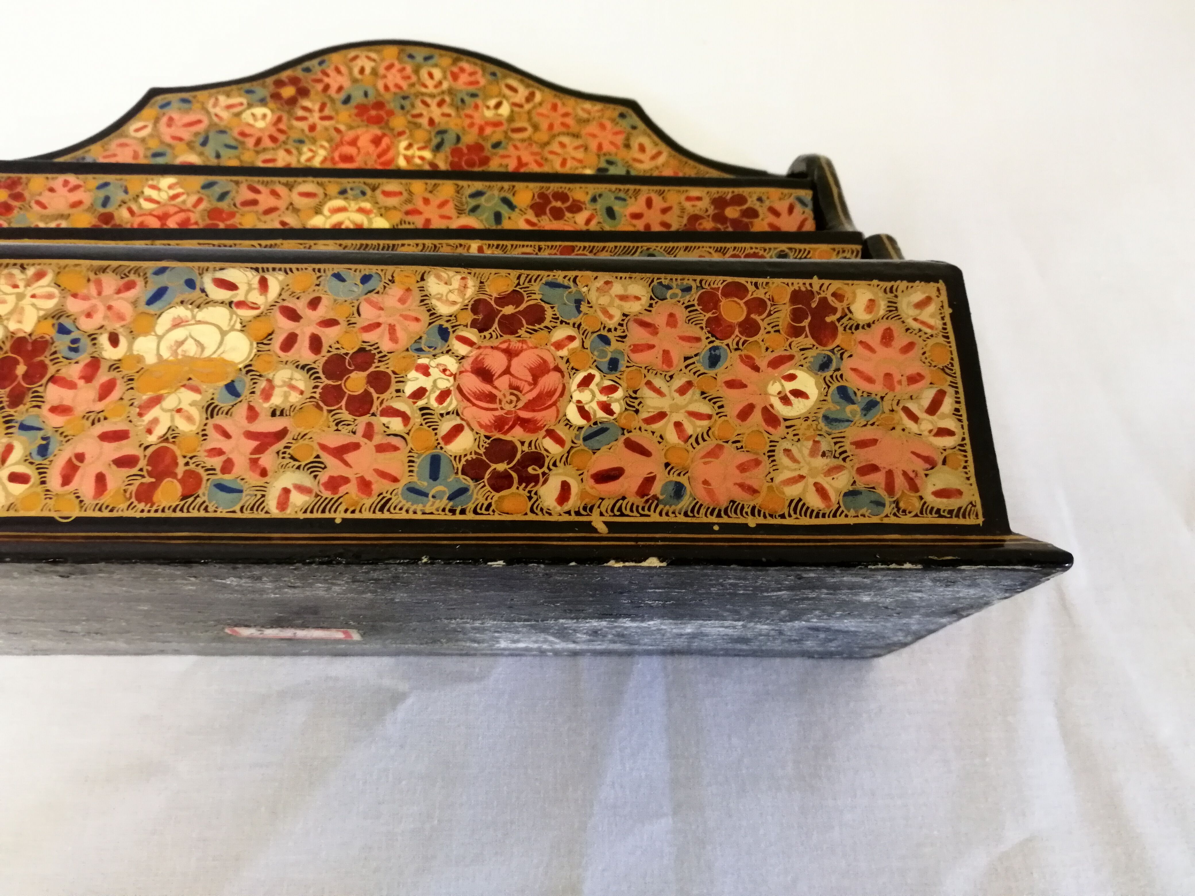 Old floral letter holder