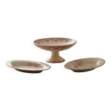 Antique service, fruit dish and 3 oval platters, ironstone