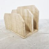 Vintage travertine magazine holder, 1970s