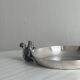 Small shiny silver metal dish