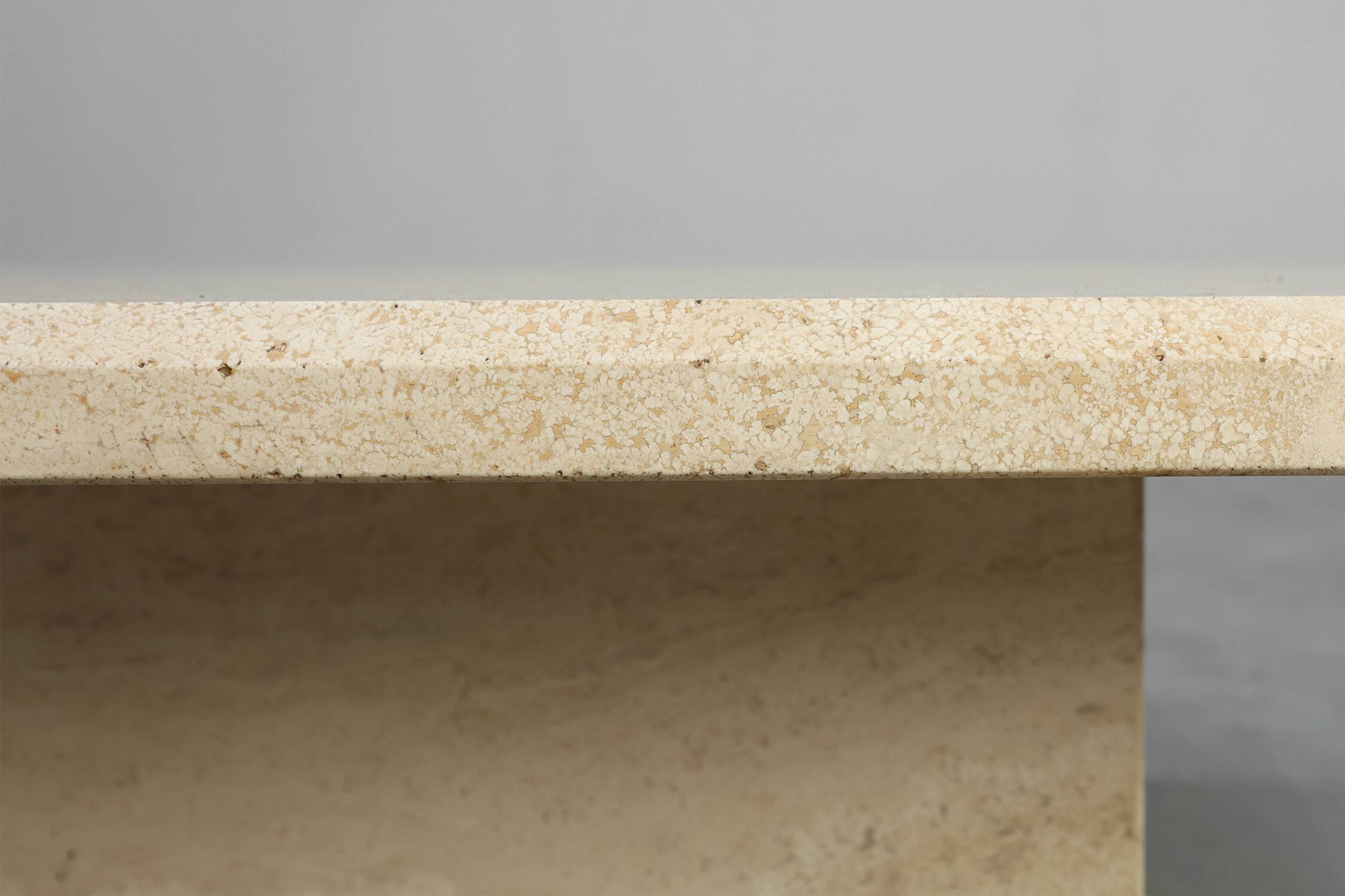 Sculptural organic travertine coffee table, France 1980s