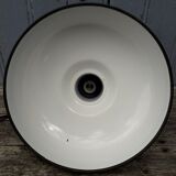 Hanging lamp in green enamelled sheet metal