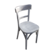 Chaise de bistrot vintage restaurée vernis blanc