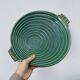 Green and gold Art Deco round platter