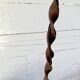 Wrought iron floor lamp, new 3m fabric cable, paper shade.