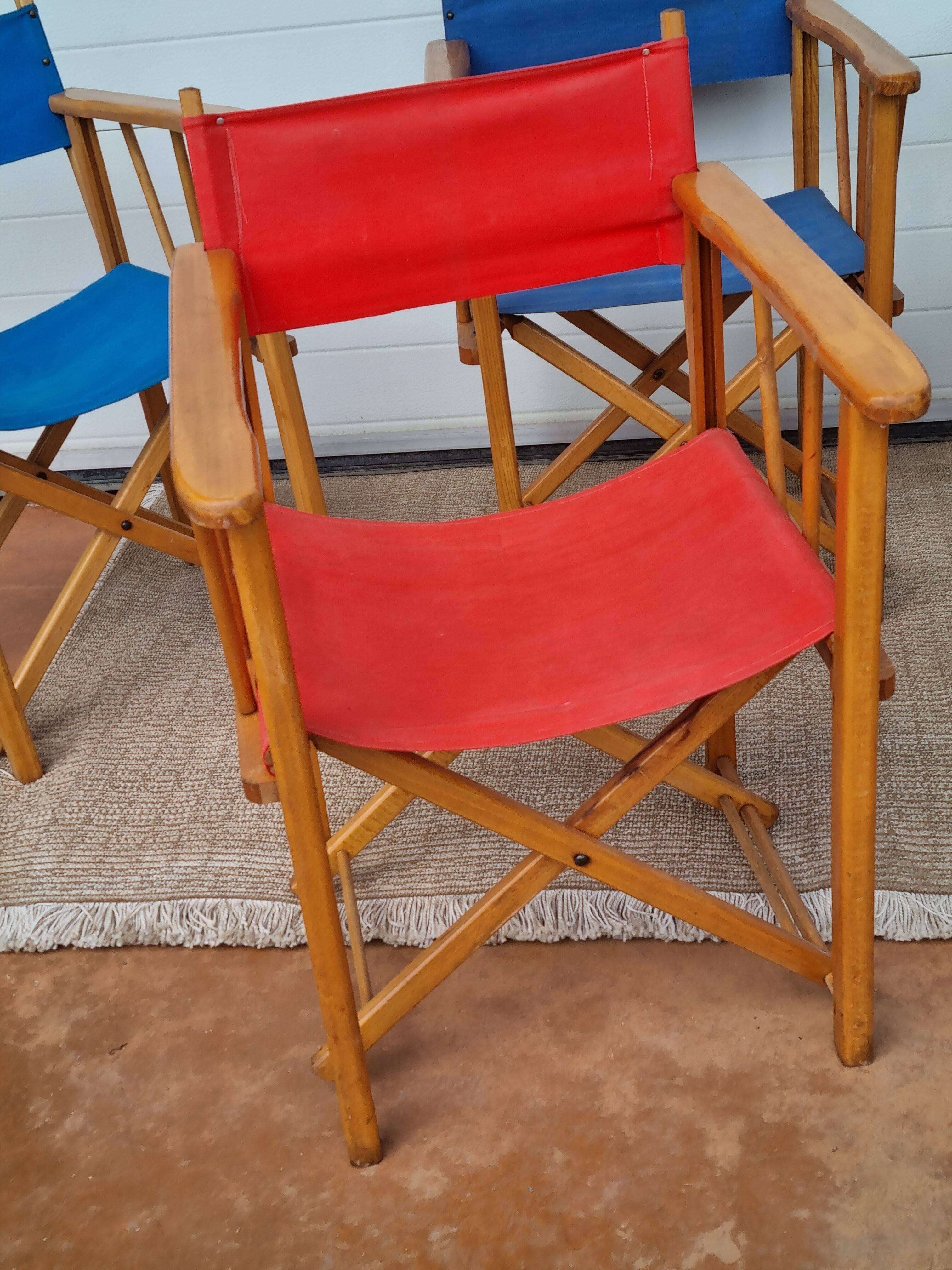 5 Old Folding Chairs from Garden 50 60