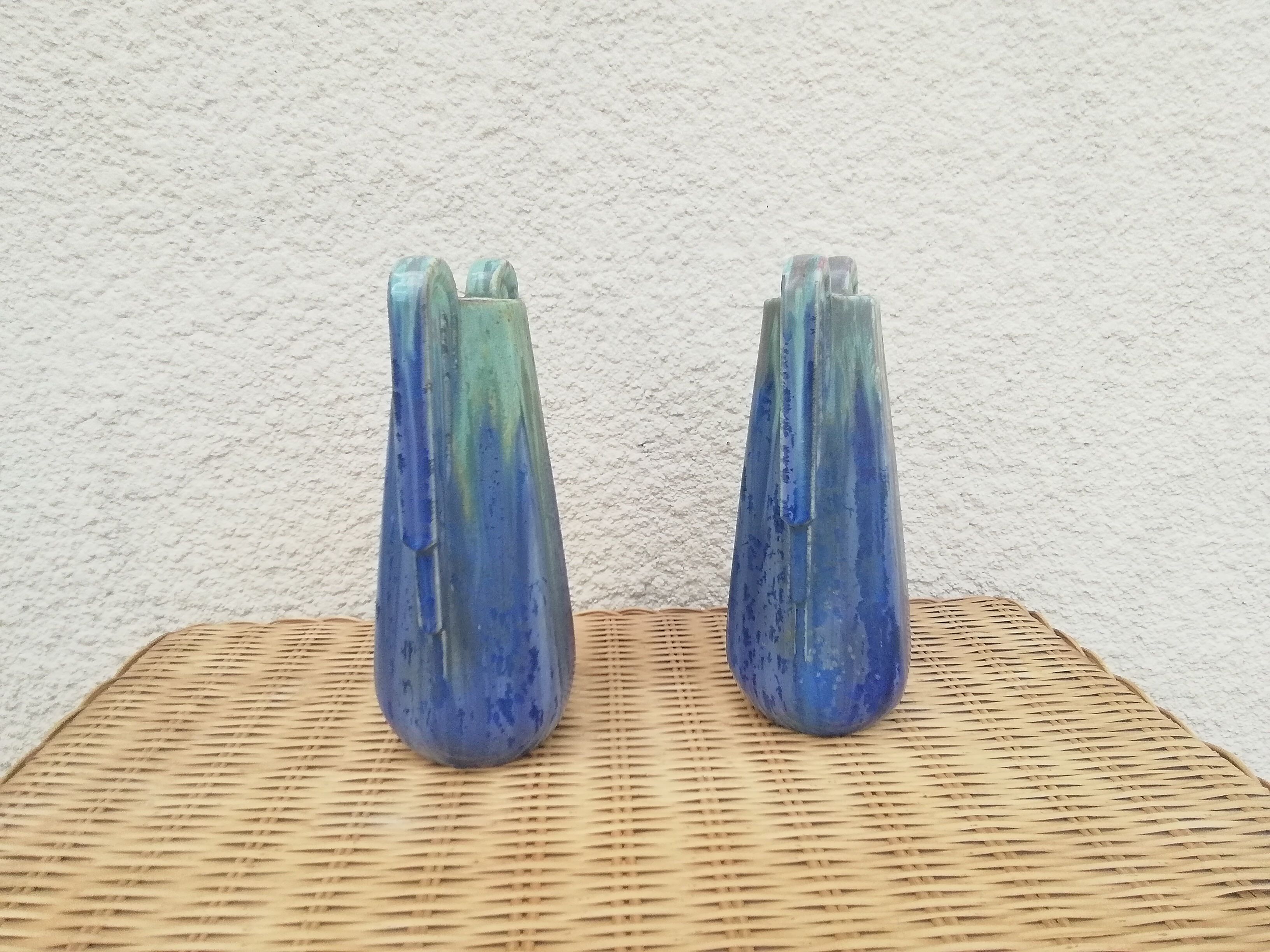 Pierrefonds art deco vases