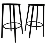 Set of four vintage bar stool - webbing and wood, 1980s Italian design