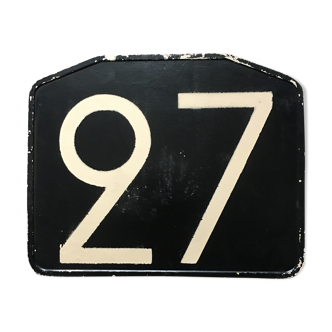 Plaque ancienne de ligne de bus n° 27