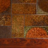 Scandinavian coffee table in rosewood and ceramic