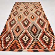 Tapis Kilim Vintage – Motifs Géométriques Tribaux, Tissé Main, 172x346 Cm