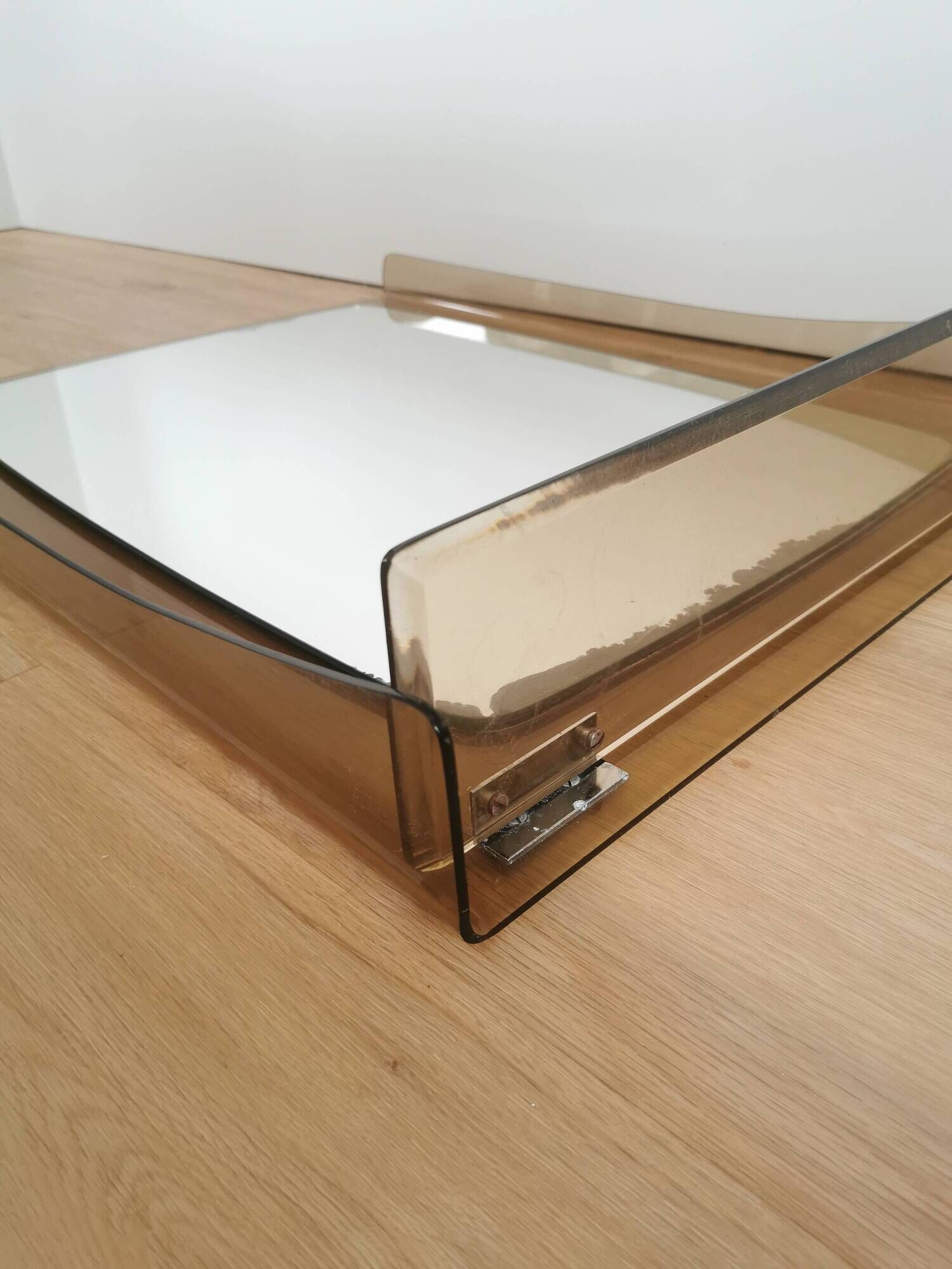 Vintage Wall Mirror with Shelf: 1970s Hollywood Regency Decor