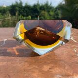 Cendrier vintage en verre de Murano sommerso, attribué à Flavio Poli,