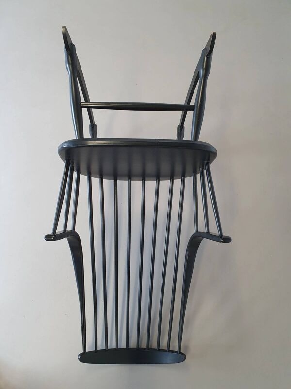 Fauteuil à bascule noir Lena Larsson pour Nesto, années 1960