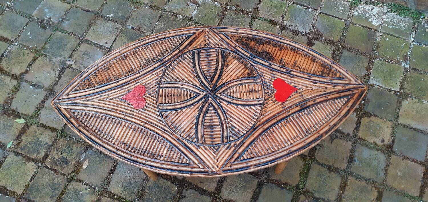 1960s rattan coffee table