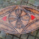60s rattan coffee table