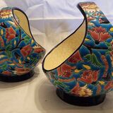 Bowl with handle in Longwy enamels