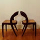 Paire de chaises Baumann modèle Gondole, années 70