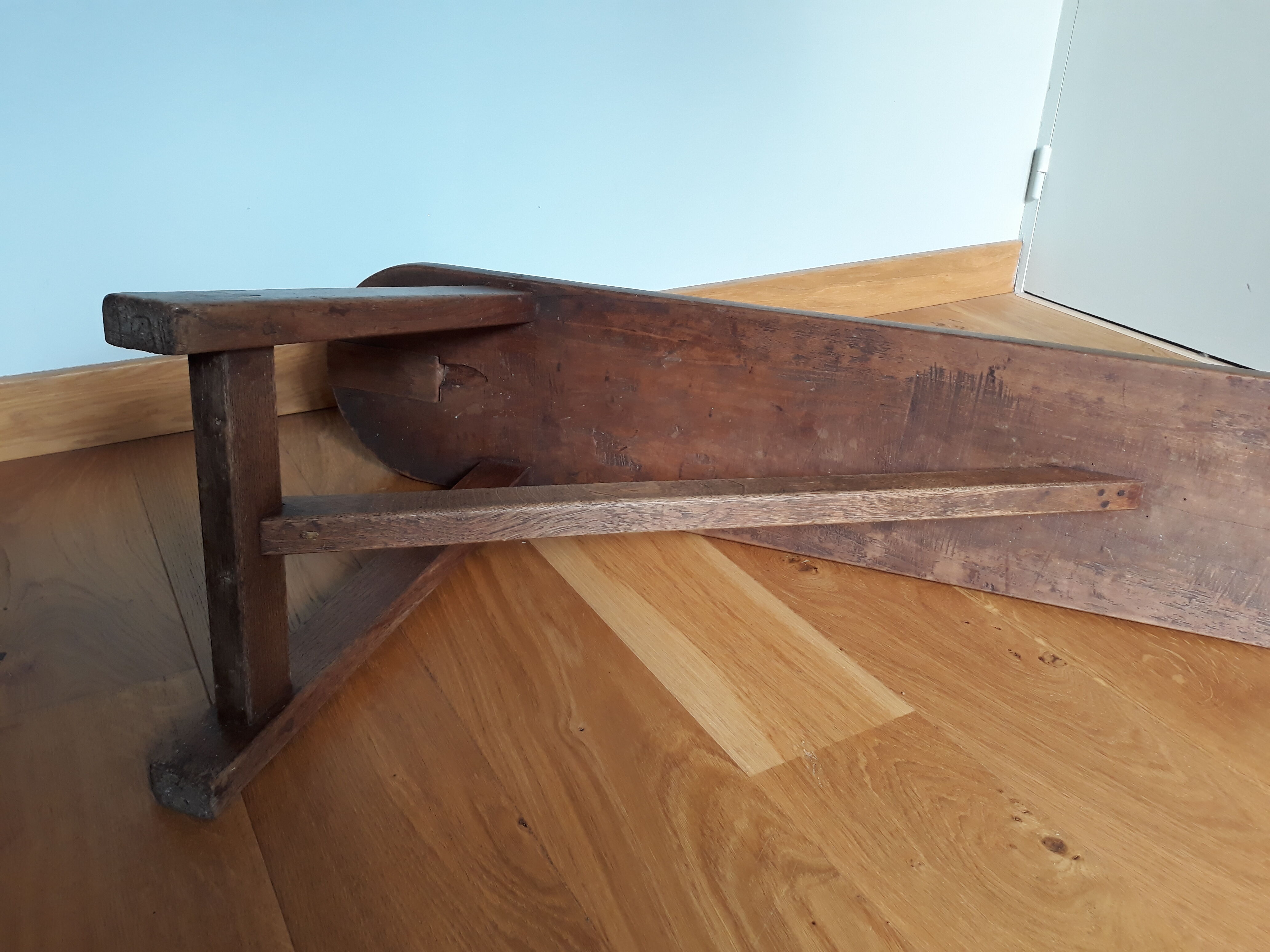 Solid wood farm bench