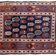 Handmade antique Caucasian Kazak rug 4.1' x 6.3' (125cm x 192cm) 1870s - 1B665
