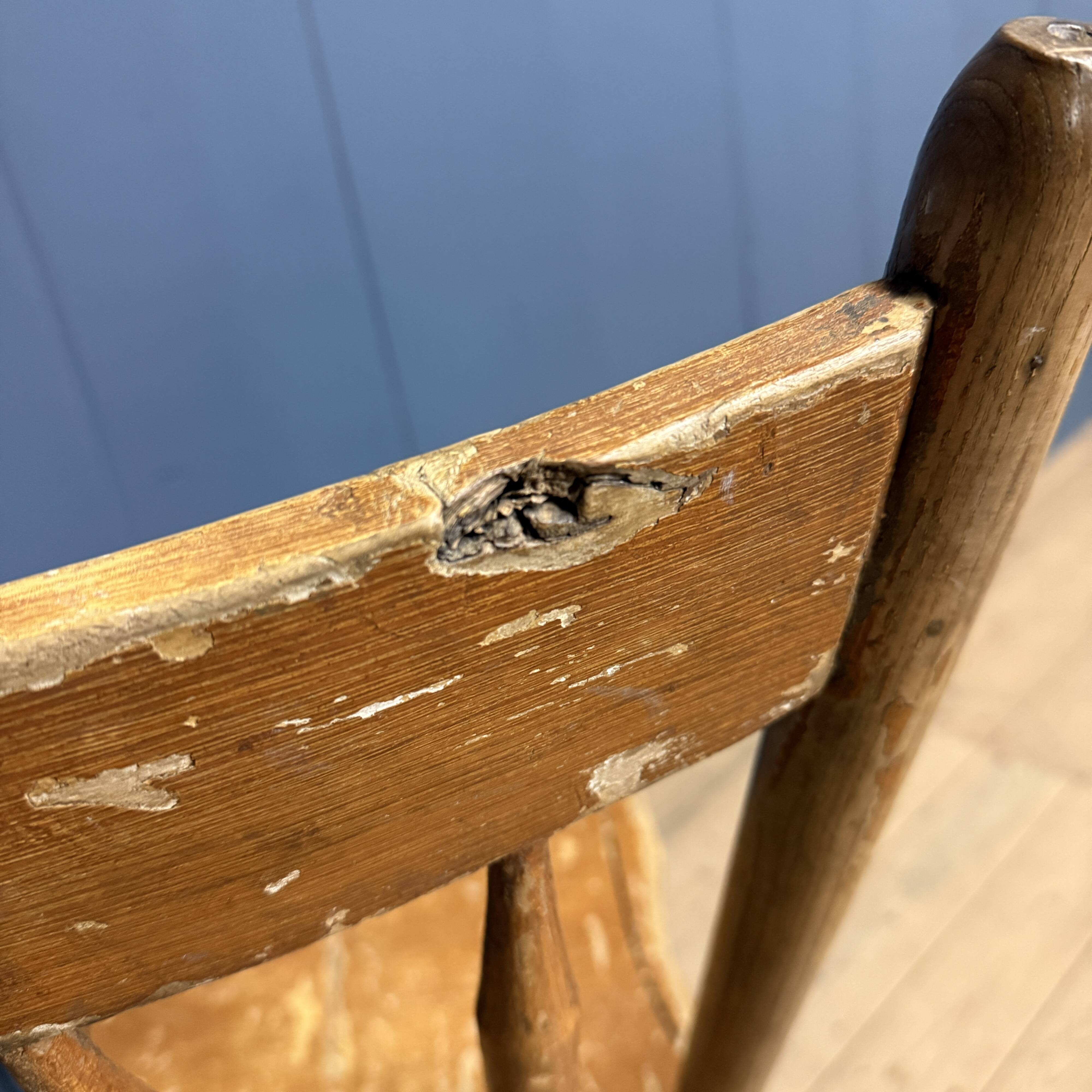 Set of four painted Dutch kitchen chairs.