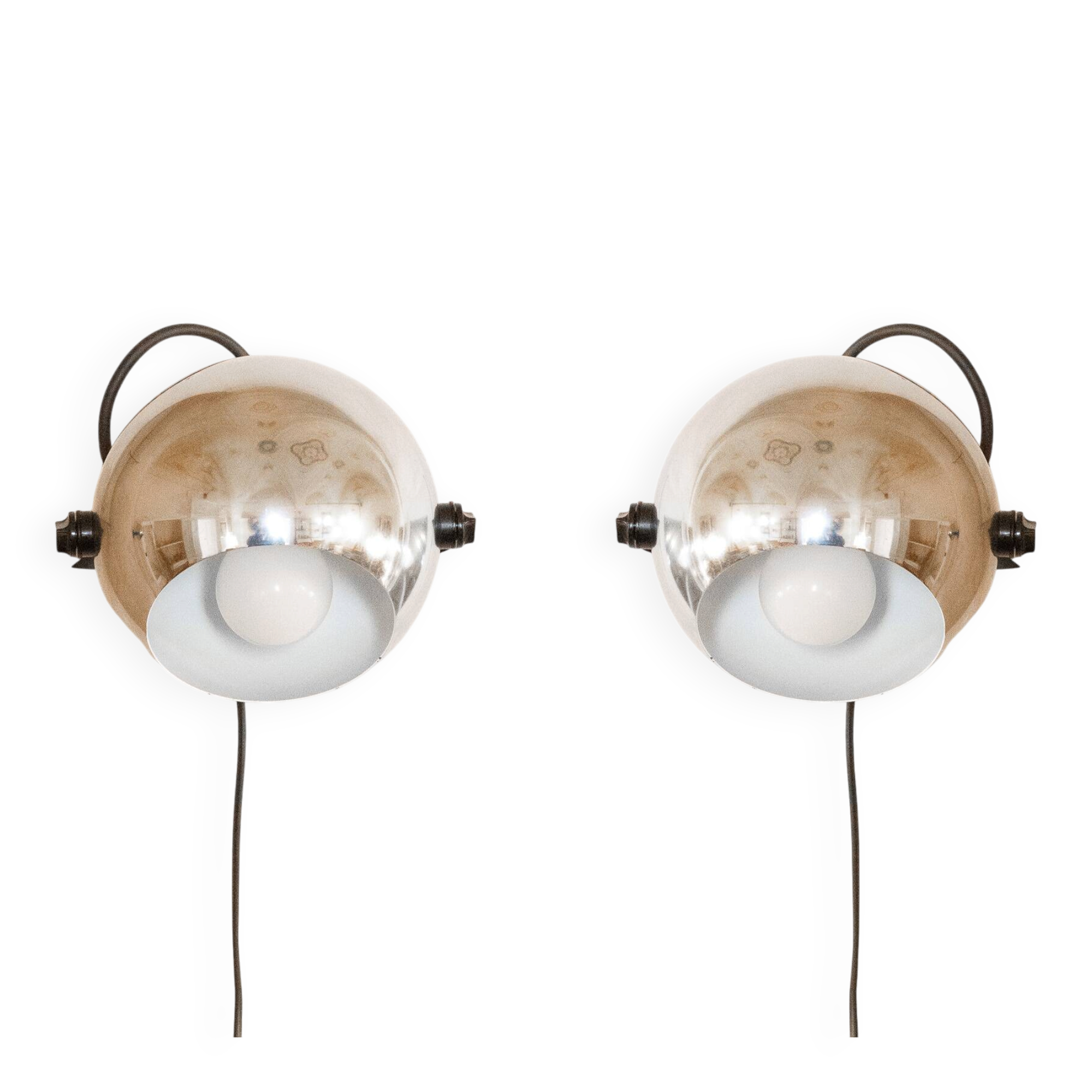 Pair of Targetti Sankey "Alta Lite" Chromed Wall Sconces - Space Age Spotli