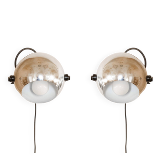 Pair of Targetti Sankey "Alta Lite" Chromed Wall Sconces - Space Age Spotli