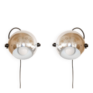 Pair of Targetti Sankey "Alta Lite" Chromed Wall Sconces - Space Age Spotli