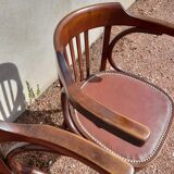 Pair of bistro armchairs signed Baumann 1930