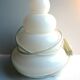 Art Deco table lamp, white glass with 4 superimposed rings, fir shape