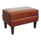 Pouf en cuir de mouton couleur cognac