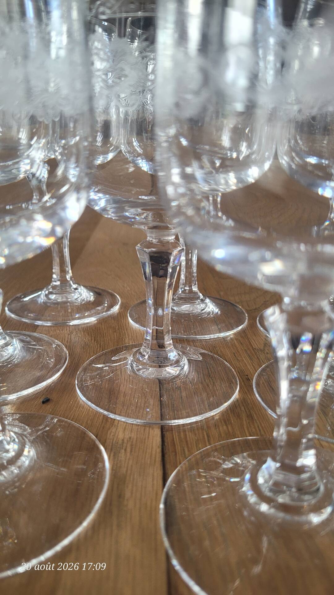 8 verres à pied en cristal d'Arques