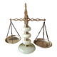 Old decorative Scales of Justice. Onyx, marble/brass. From the 50s. Dim 29 x 30 cm
