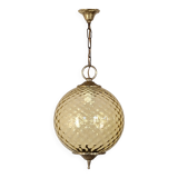 Amber glass pendant light