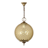 Amber glass pendant light