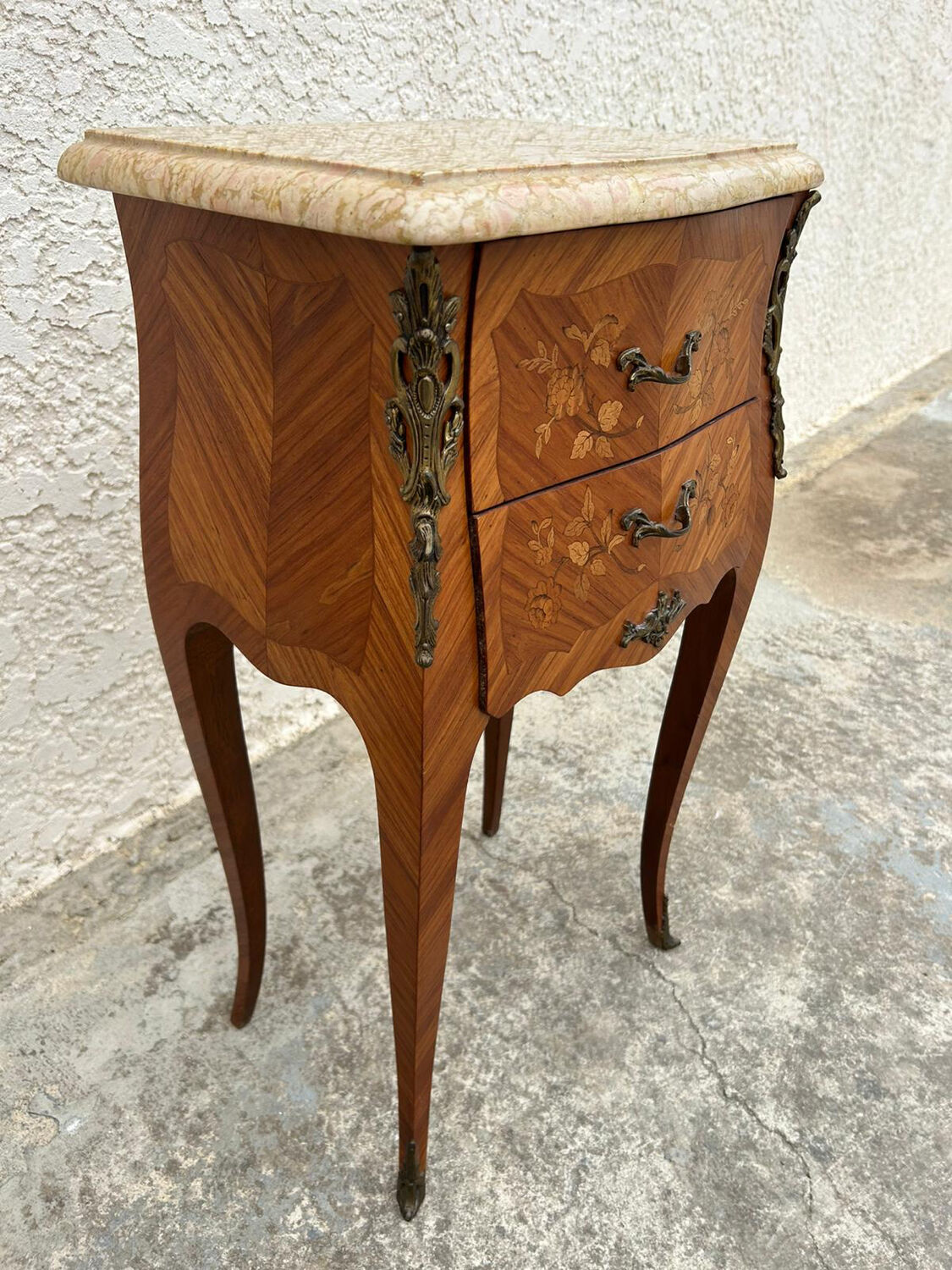 Pair of Louis XV style bedside tables in rosewood