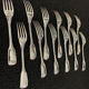 12 cutlery entremets model shell silver metal
