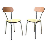 Pair of two-tone formica chairs from the 60s
