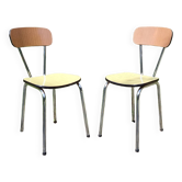 Pair of two-tone formica chairs from the 60s