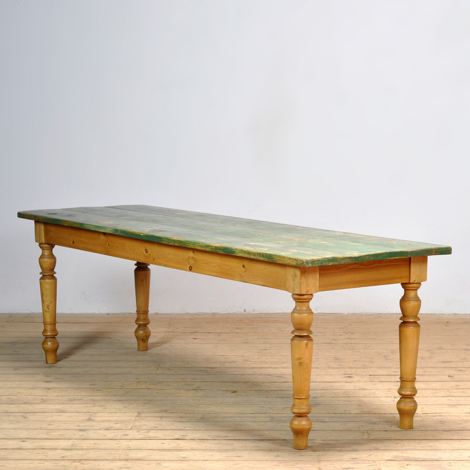 Pine table with old top