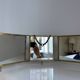 Vintage 1900 triptych barber mirror in gold, gallant scene - 20 x 59 cm