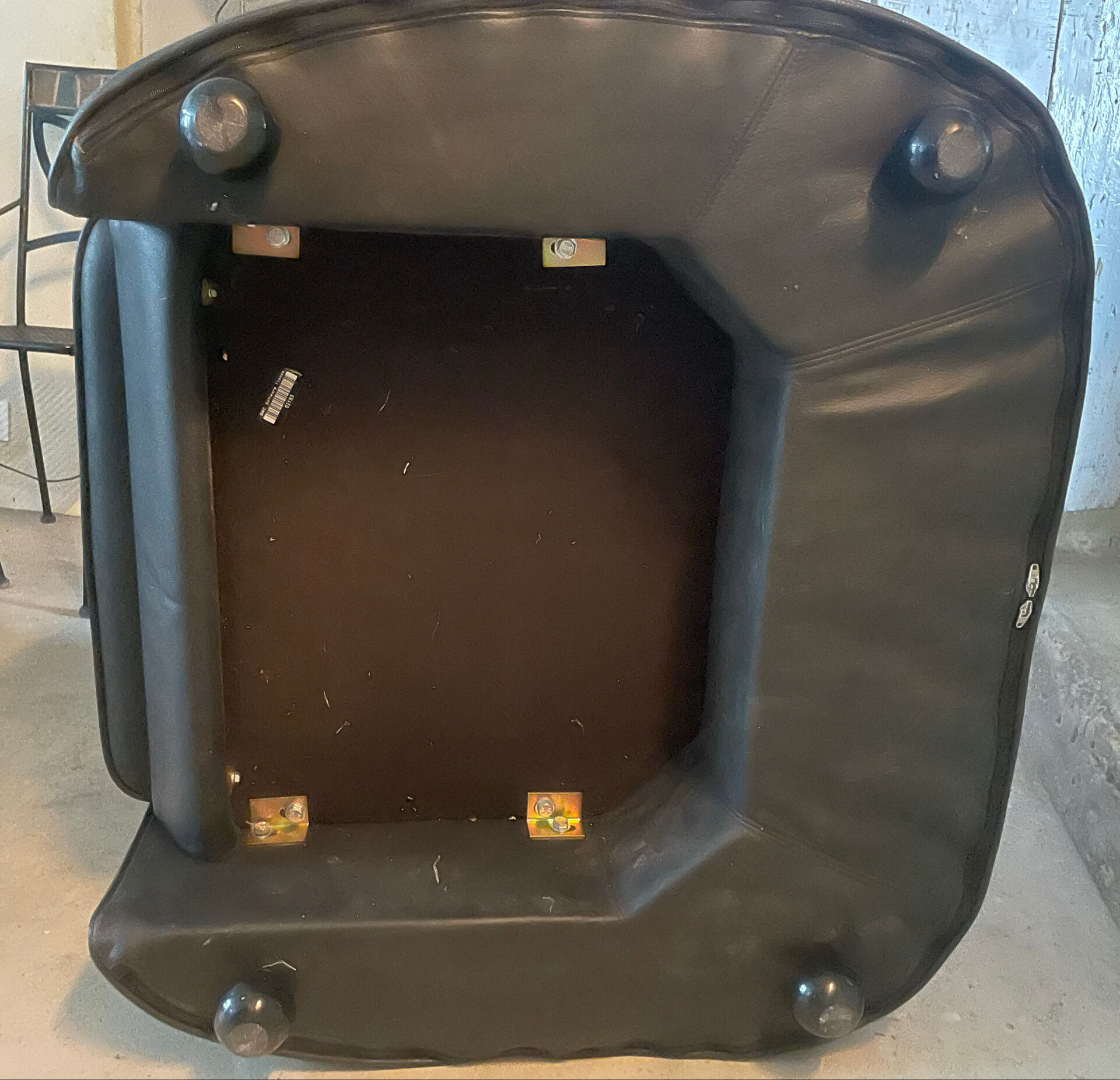 Paire fauteuils Tub cuir noir