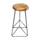 Bar stool in steel and walnut